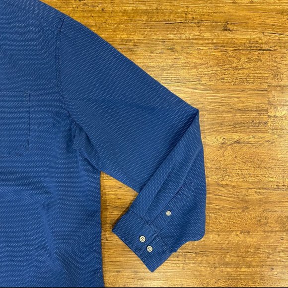 Carbon 2 Cobalt Blue Colorful Polka Dot Pointillism Button Down Shirt Men's 2XL - Picture 6 of 11